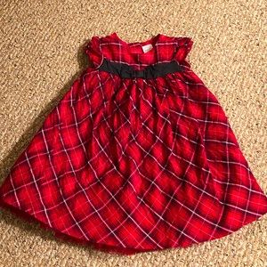 Beautiful Red Plaid Christmas Dress Size 18-24 mos